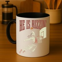 He Is Rizzin Funny Jesus Playing Basketball Meme Easter Mug