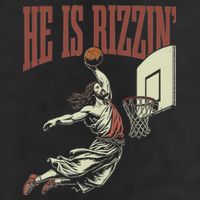 He Is Rizzin Funny Jesus Playing Basketball Meme Easter 11oz C Handle Ceramic Mug