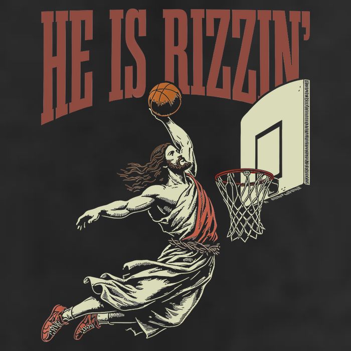 He Is Rizzin Funny Jesus Playing Basketball Meme Easter 11oz C Handle Ceramic Mug