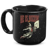 He Is Rizzin Funny Jesus Playing Basketball Meme Easter 15oz Campfire Ceramic Mug