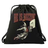 He Is Rizzin Funny Jesus Playing Basketball Meme Easter Drawstring Bag