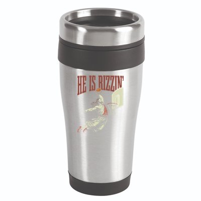 He Is Rizzin Funny Jesus Playing Basketball Meme Easter 16oz Travel Tumbler