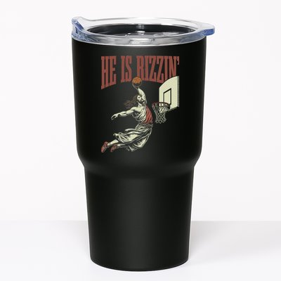 He Is Rizzin Funny Jesus Playing Basketball Meme Easter Tumbler