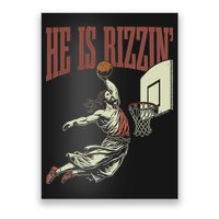 He Is Rizzin Funny Jesus Playing Basketball Meme Easter Poster