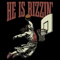 He Is Rizzin Funny Jesus Playing Basketball Meme Easter Poster