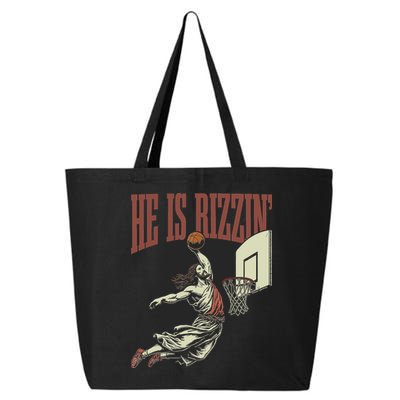 He Is Rizzin Funny Jesus Playing Basketball Meme Easter 25L Jumbo Tote