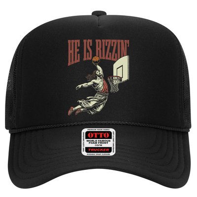 He Is Rizzin Funny Jesus Playing Basketball Meme Easter Hat