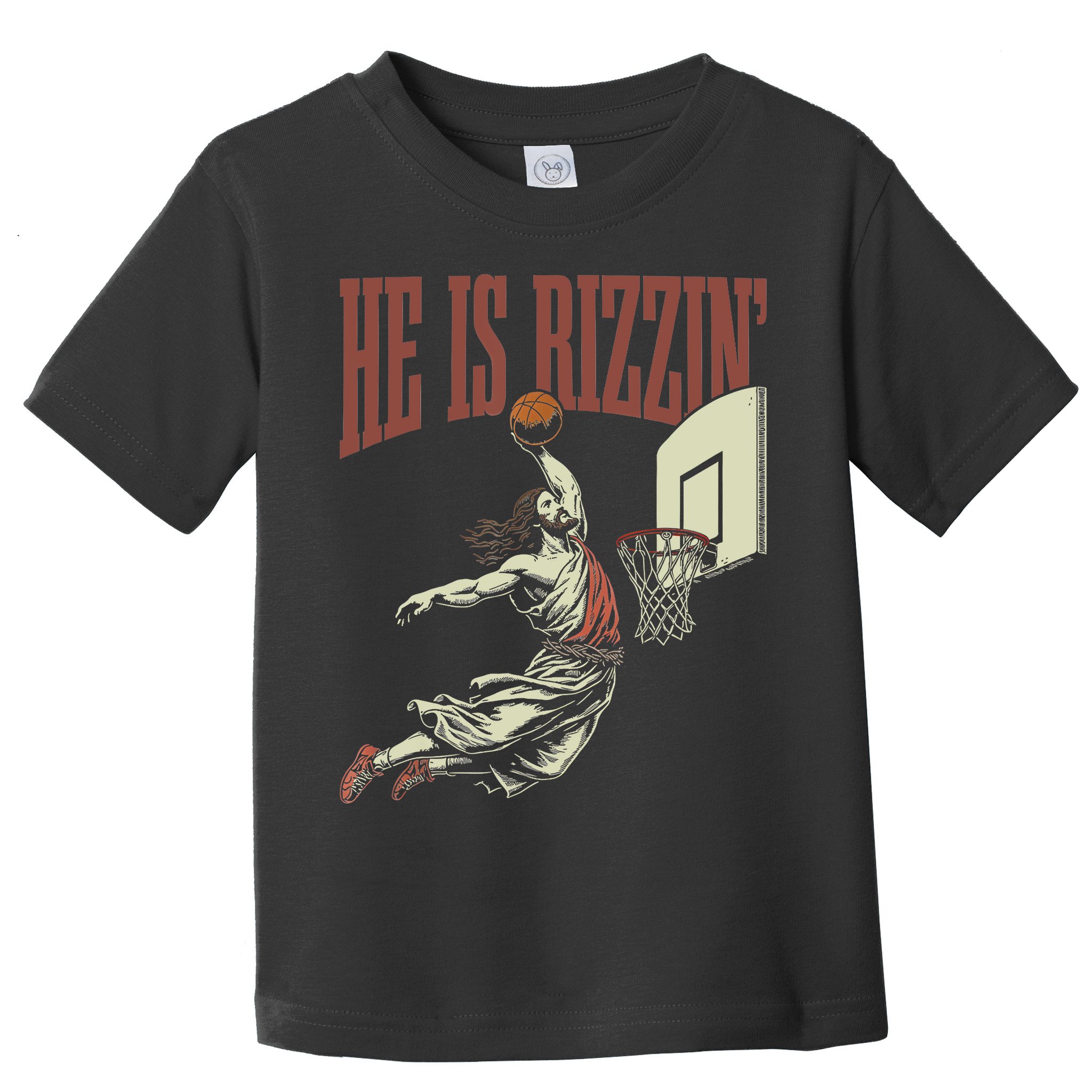 He Is Rizzin Funny Jesus Playing Basketball Meme Easter Toddler T-Shirt