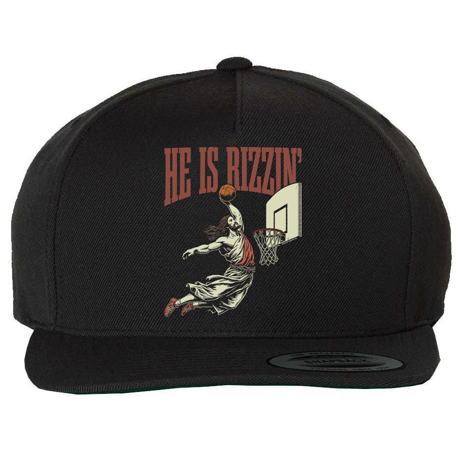 He Is Rizzin Funny Jesus Playing Basketball Meme Easter Wool Snapback Cap
