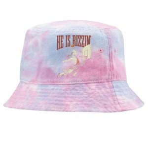 He Is Rizzin Funny Jesus Playing Basketball Meme Easter Tie-Dyed Bucket Hat