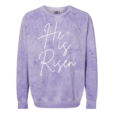 He Is Risen Jesus Easter Heart Colorblast Crewneck Sweatshirt