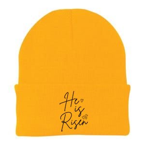 He Is Risen Jesus Easter Heart Knit Cap Winter Beanie