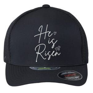 He Is Risen Jesus Easter Heart Flexfit Unipanel Trucker Cap