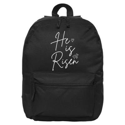 He Is Risen Jesus Easter Heart 16 in Basic Backpack