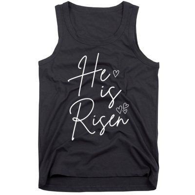 He Is Risen Jesus Easter Heart Tank Top