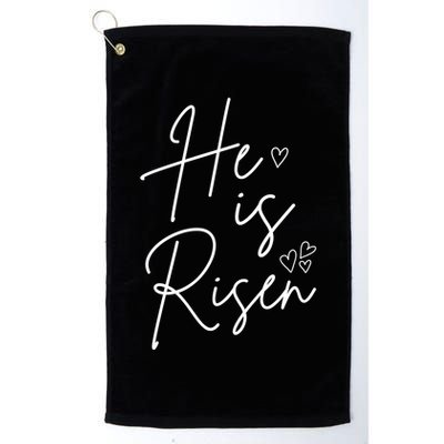 He Is Risen Jesus Easter Heart Golf Towel