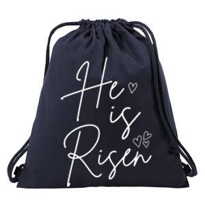 He Is Risen Jesus Easter Heart Drawstring Bag