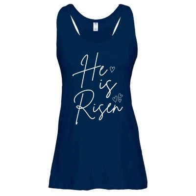 He Is Risen Jesus Easter Heart Ladies Essential Flowy Tank