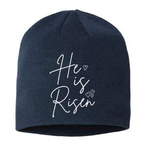 He Is Risen Jesus Easter Heart Sustainable Beanie