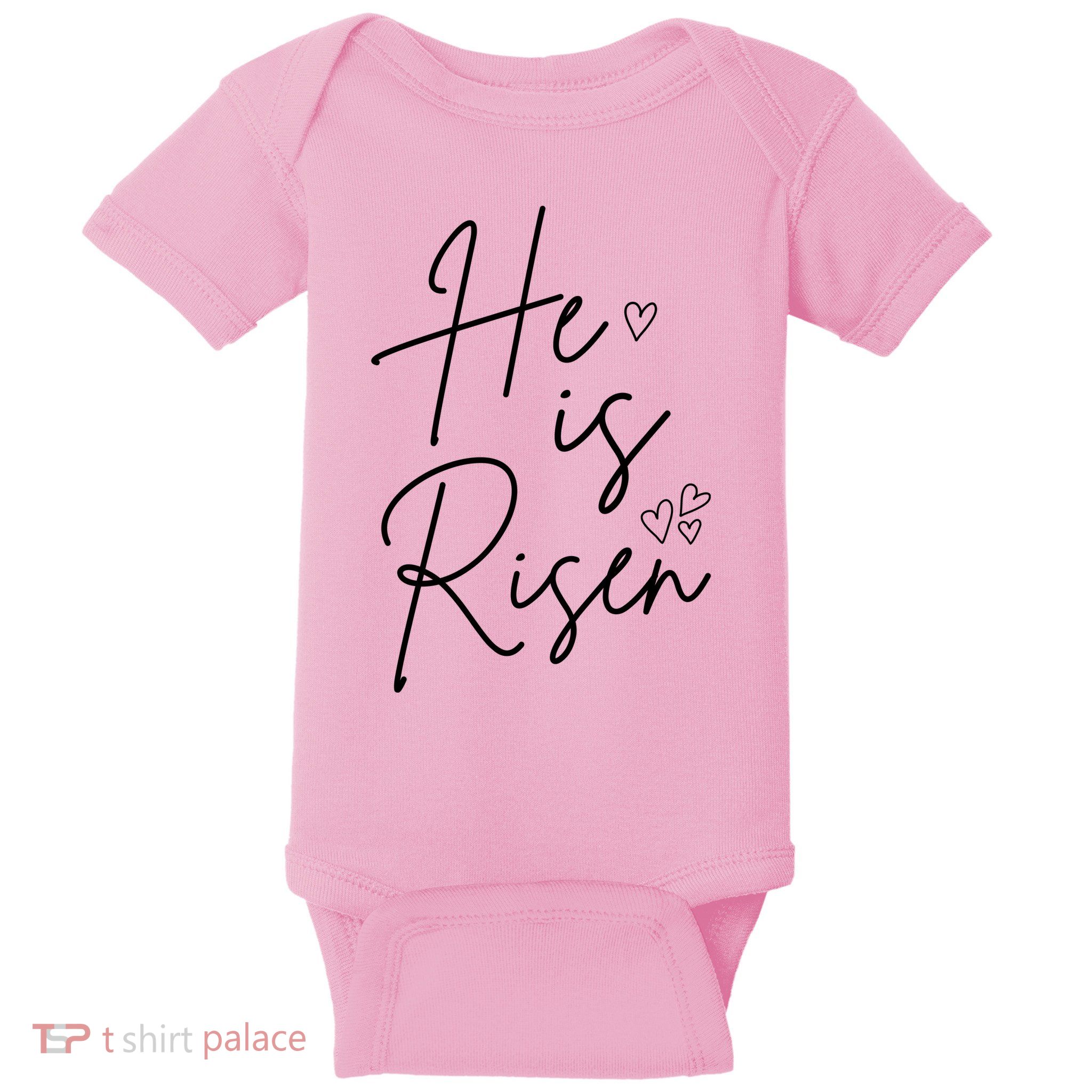 He Is Risen Jesus Easter Heart Baby Bodysuit