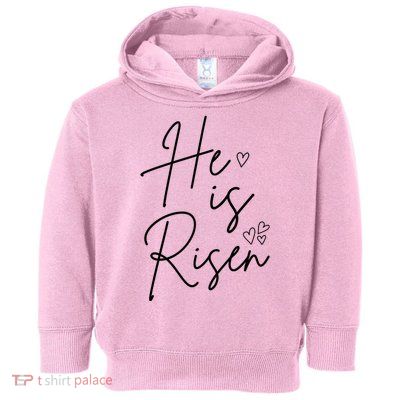 He Is Risen Jesus Easter Heart Toddler Hoodie