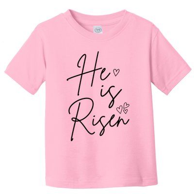 He Is Risen Jesus Easter Heart Toddler T-Shirt