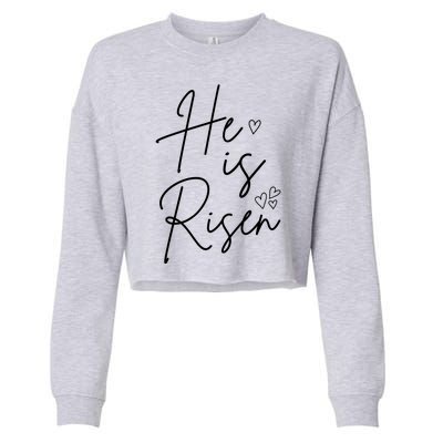 He Is Risen Jesus Easter Heart Cropped Pullover Crew