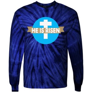 He Is Risen Christian Easter Funny Tie-Dye Long Sleeve Shirt