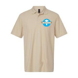 He Is Risen Christian Easter Funny Softstyle Adult Sport Polo