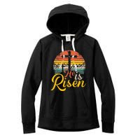 He is Risen Jesus Christian Happy Easter Floral Wreath Women's Fleece Hoodie