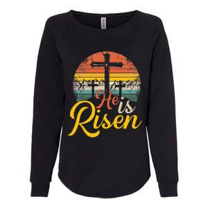 He is Risen Jesus Christian Happy Easter Floral Wreath Womens California Wash Sweatshirt