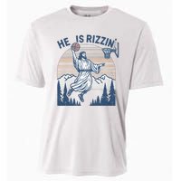 He Is Risen Rizzin Easter Jesus Christian Faith Basketball Cooling Performance Crew T-Shirt