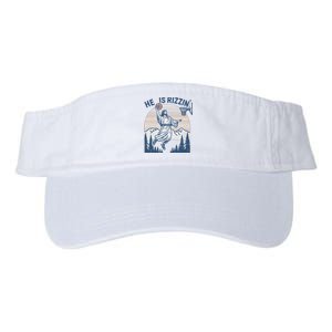 He Is Risen Rizzin Easter Jesus Christian Faith Basketball Valucap Bio-Washed Visor