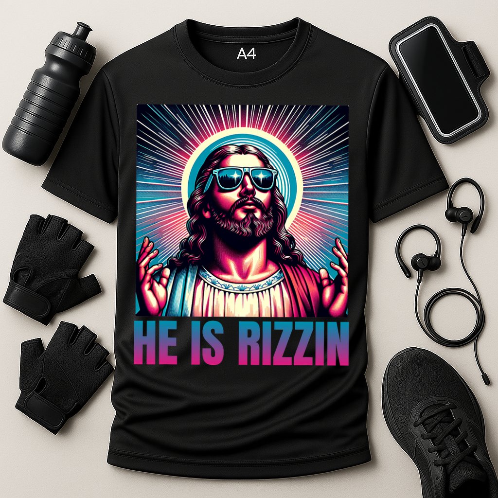 He Is Rizzin Jesus Is Rizzen Performance Shirt