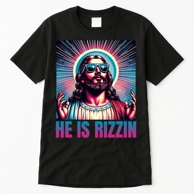 He Is Rizzin Jesus Is Rizzen Tall T-Shirt