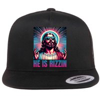 He Is Rizzin Jesus Is Rizzen Flat Bill Trucker Hat