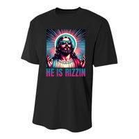 He Is Rizzin Jesus Is Rizzen Youth Performance Sprint T-Shirt