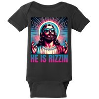 He Is Rizzin Jesus Is Rizzen Baby Bodysuit