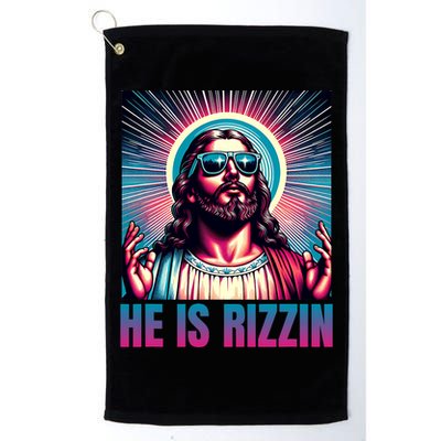 He Is Rizzin Jesus Is Rizzen Golf Towel