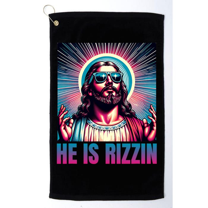 He Is Rizzin Jesus Is Rizzen Golf Towel