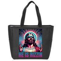 He Is Rizzin Jesus Is Rizzen Zip Tote Bag