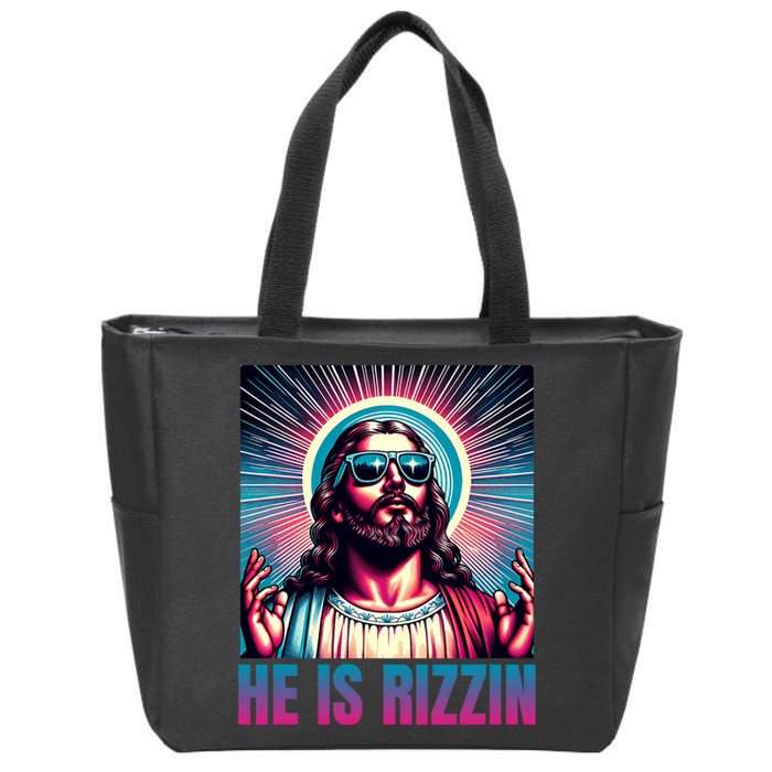 He Is Rizzin Jesus Is Rizzen Zip Tote Bag