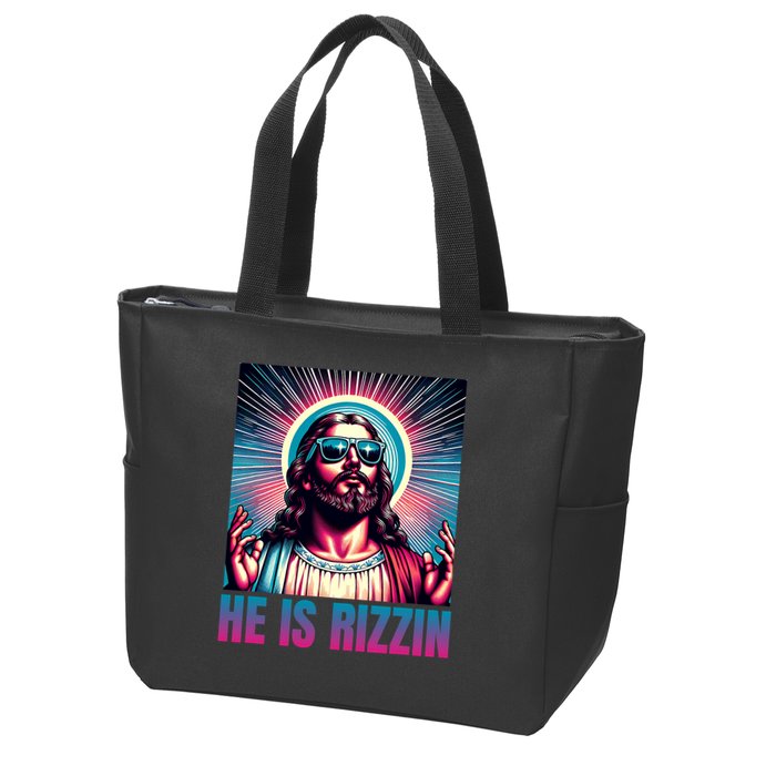He Is Rizzin Jesus Is Rizzen Zip Tote Bag