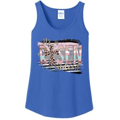 He Is Risen Jesus Christian Happy Easter Leopard Gift Ladies Essential Tank