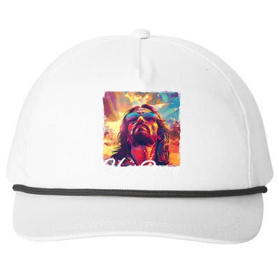 He Is Rizzen Jesus Trending Design Snapback Five-Panel Rope Hat