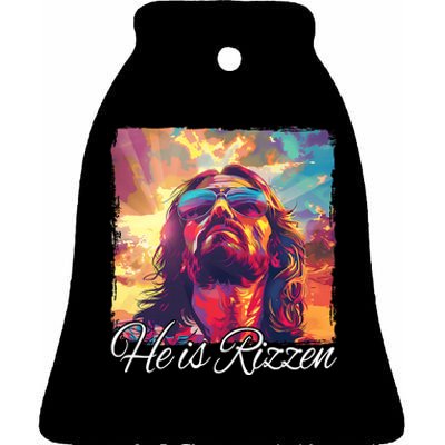 He Is Rizzen Jesus Trending Design Ceramic Bell Ornament