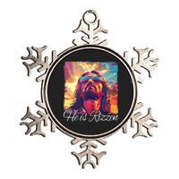 He Is Rizzen Jesus Trending Design Metallic Star Ornament