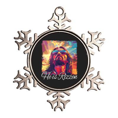 He Is Rizzen Jesus Trending Design Metallic Star Ornament