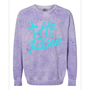 He Is Risen Christian Easter Colorblast Crewneck Sweatshirt