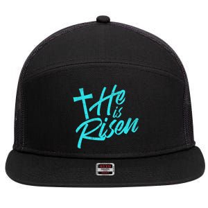 He Is Risen Christian Easter 7 Panel Mesh Trucker Snapback Hat